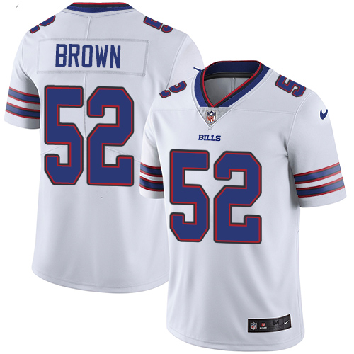 Nike Bills #52 Preston Brown White Men's Stitched NFL Vapor Untouchable Limited Jersey